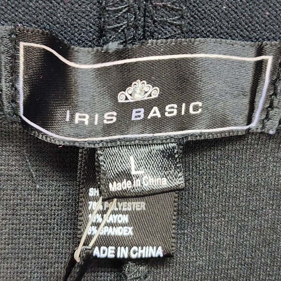 Black Pink Womens Athletic Leggings  Side Stripes Size L Iris Basic Stretchy - Picture 2 of 9